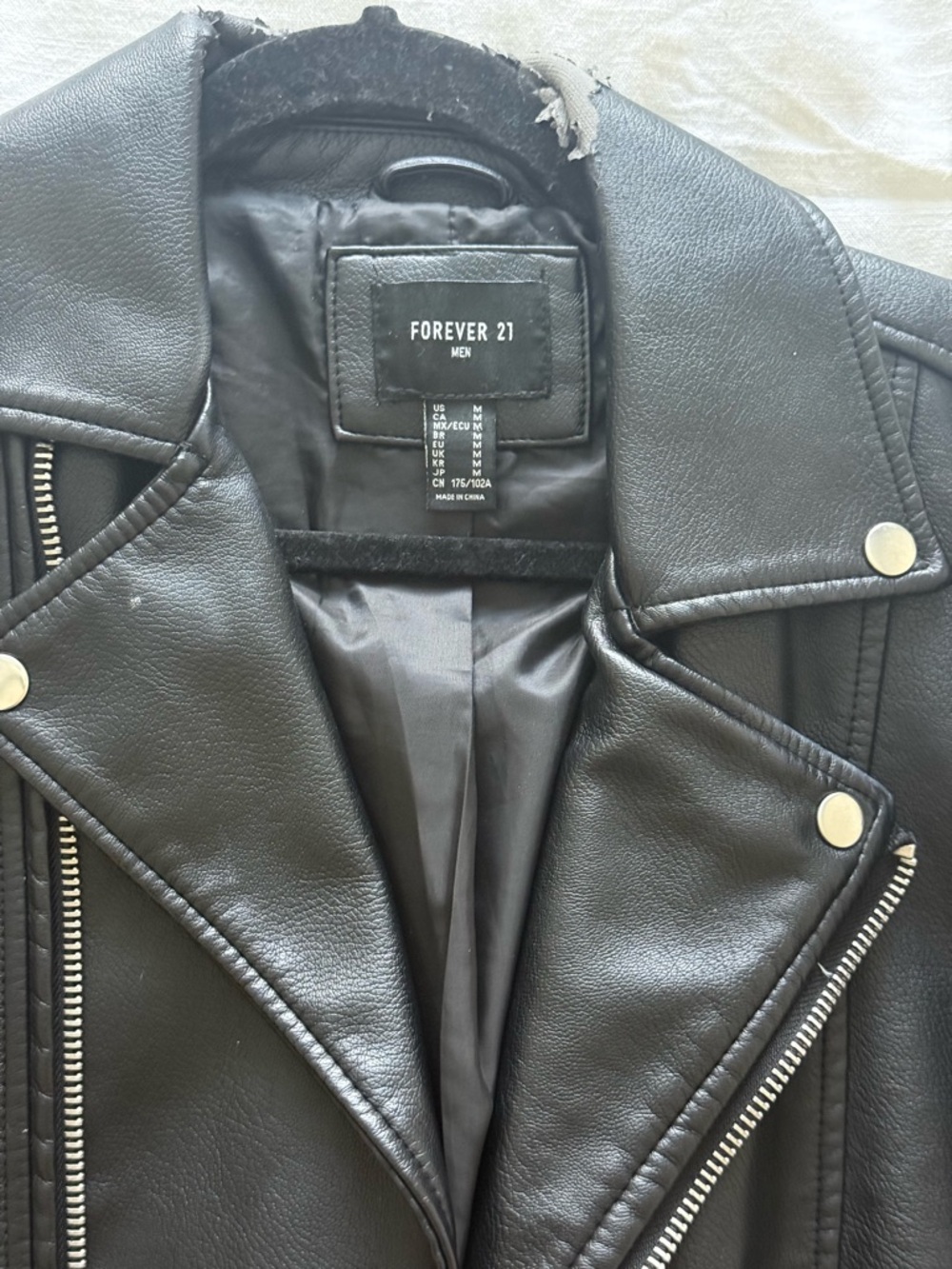 SOLD Black Faux Leather Moto Jacket - Picture 3 of 5